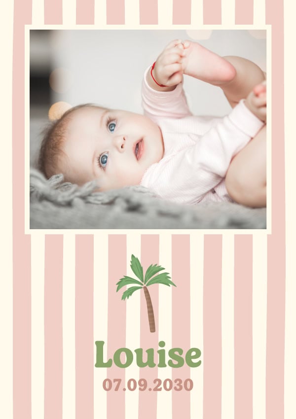 faire part de naissance palmier
