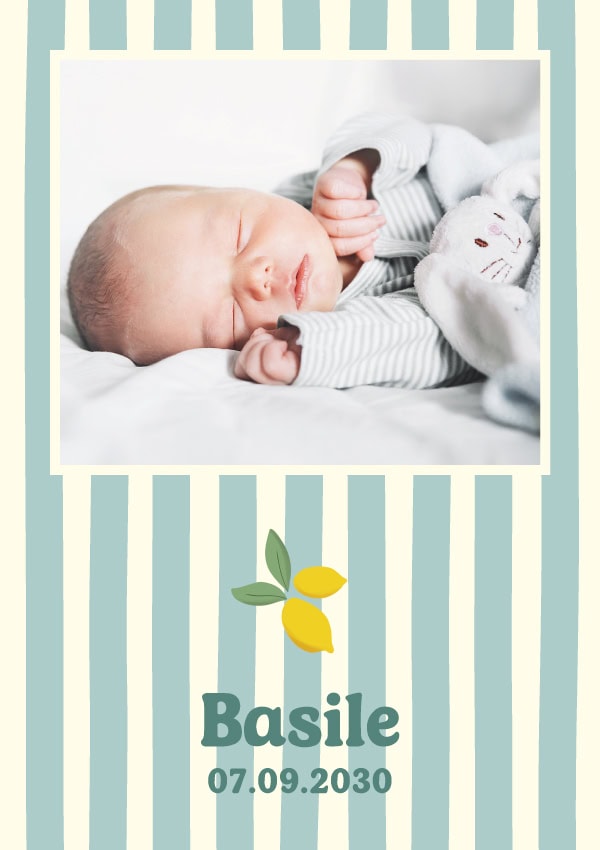 faire part de naissance citron