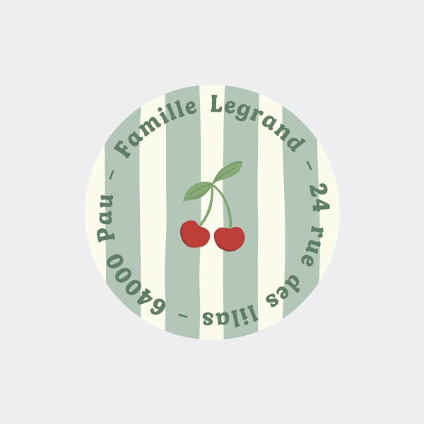 Sticker-adresse Cerises