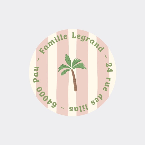 Sticker-adresse Palmier